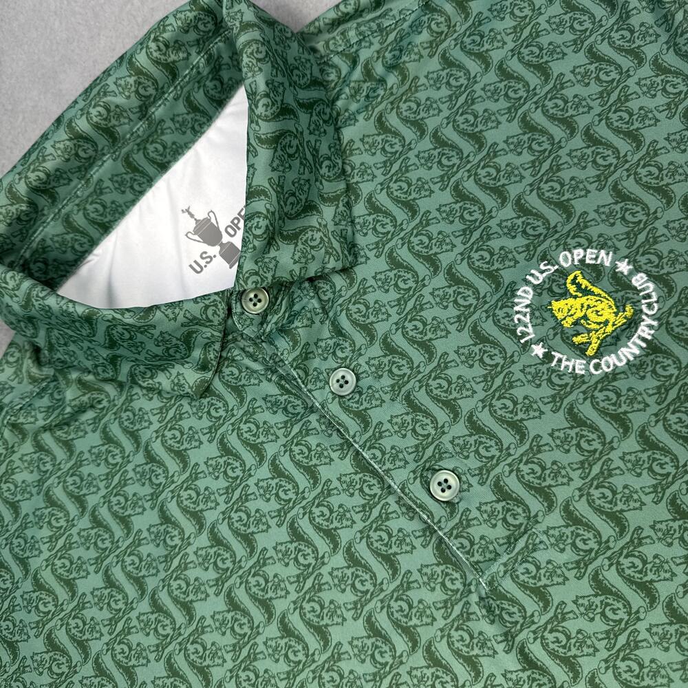 122nd U.S. Open Shirt Mens XL Green Golf Polo All Over Print The Country Club